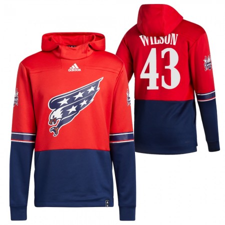 Pánské Washington Capitals Tom Wilson 43 2020-21 Reverse Retro Pullover Mikiny Hooded
